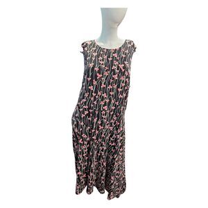 Charter Club Black Pink Floral Sleeveless Dress Womens Size XXL NEW TAGS